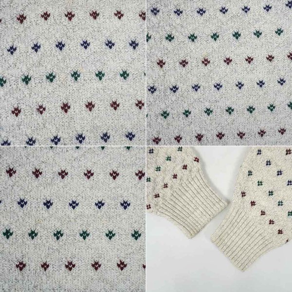 画像4: 90's ST JOHN'S BAY 総柄 コットンニット (4)