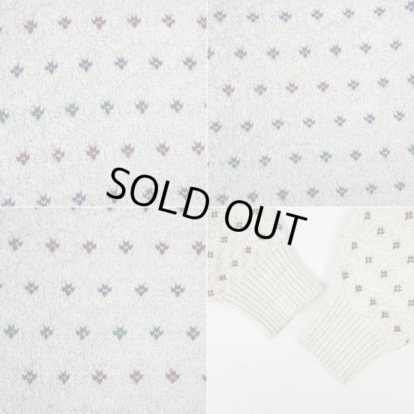 画像4: 90's ST JOHN'S BAY 総柄 コットンニット (4)