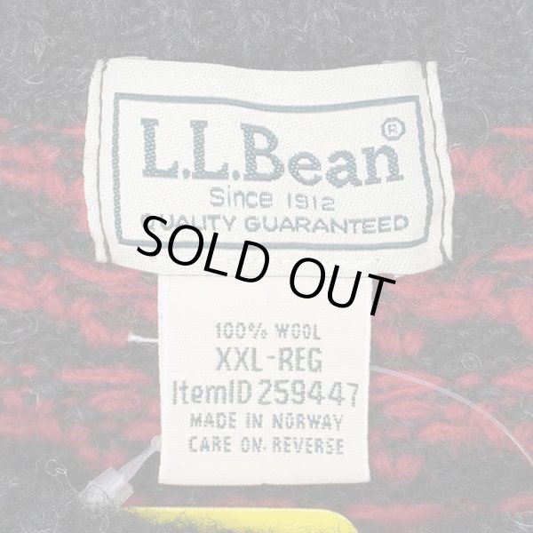 画像2: 00's L.L.Bean バーズアイ柄 ウールニット "BLACK×RED / MADE IN NORWAY" (2)
