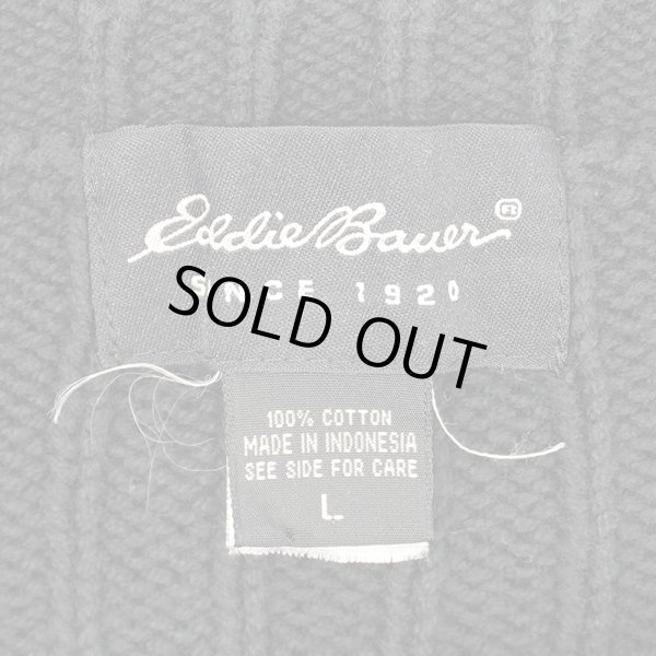 画像3: 00's Eddie Bauer ロールネック コットンニット “BLACK” (3)