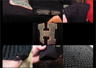 画像2: 30's HERCLES レタードKNIT "BLK”