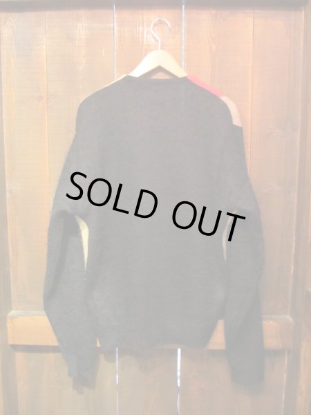 画像2: 50's パネル柄 MOHAIR カーディガン "BLK” (2)