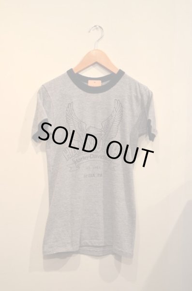 画像2: 70〜80's 染み込みプリントハーレーTEE "NO.1” (2)