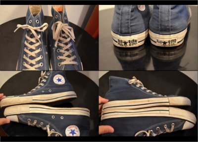 画像1: 90's MADE IN USA コンバース オールスターHi "NAVY”