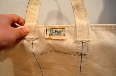 画像1: 80's L.L.BEAN キャンバストートBAG "耳付き”