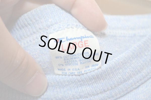 画像3: 80's チャンピオン 88/12 無地TEE "青杢” (3)