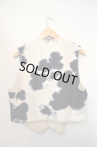 画像2: 60's CAMPUS COW柄 ファーVEST (2)