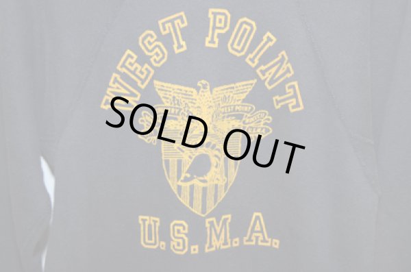 画像3: 60's VINTAGE SWEAT BLK フロッキープリント "WEST POINT USMA” (3)