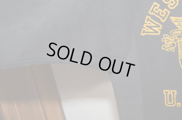 画像4: 60's VINTAGE SWEAT BLK フロッキープリント "WEST POINT USMA” (4)