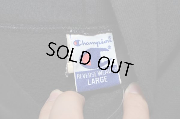 画像3: 00's チャンピオンリバースウィーブパーカ 目付き BLK (3)