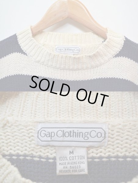 画像3: 80's GAP ポケット付ボーダー柄コットンニット (3)