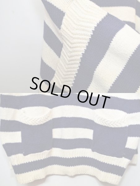 画像4: 80's GAP ポケット付ボーダー柄コットンニット (4)