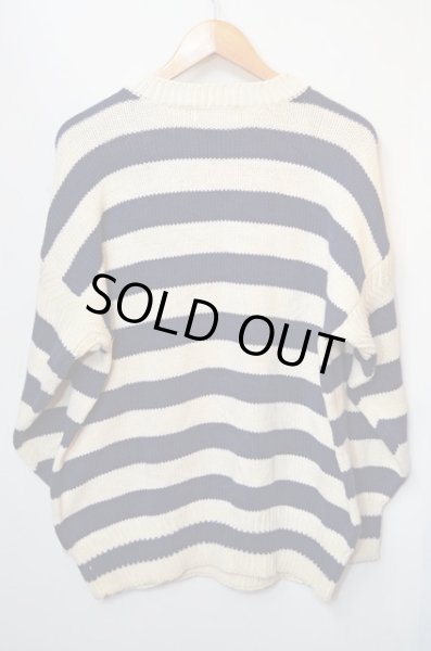 画像2: 80's GAP ポケット付ボーダー柄コットンニット (2)