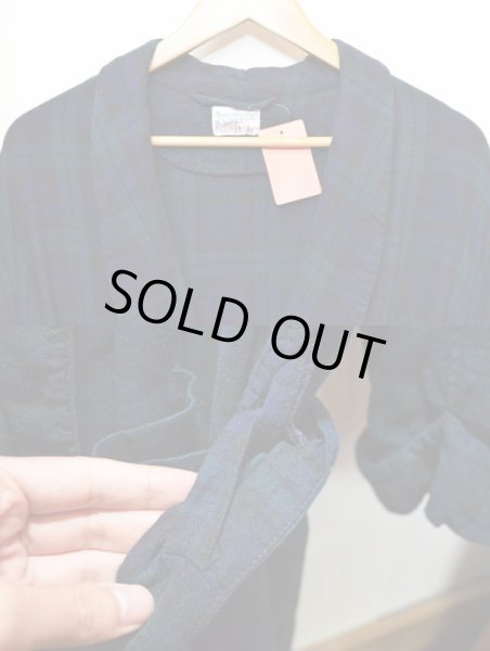 画像4: 60's Abercrombie & Fitch ブラックウォッチ柄ガウン (4)