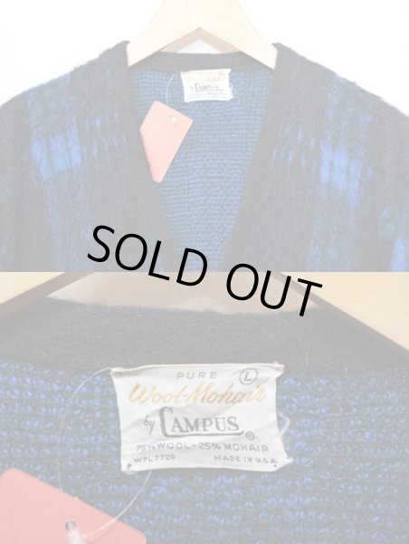 画像3: 60's CAMPUS モヘアカーディガン"黒ベース" (3)