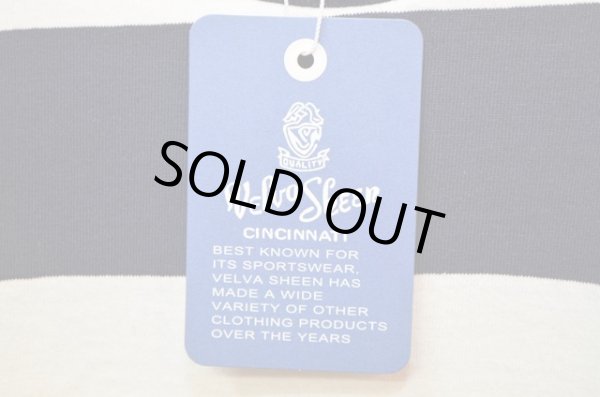 画像4: Velva Sheen ワイドボーダー ポケットTシャツ NVY×WHT sizeL (4)