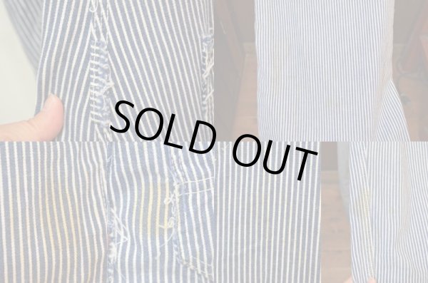 画像6: 60's Sears ヒッコリー柄 ダブルニーオーバーオール (6)