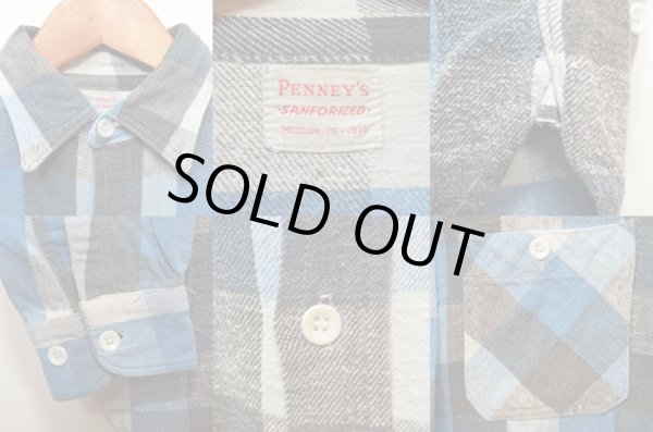 画像3: 50-60's PENNEY'S マチ付きヘビーネルシャツ "襟ダブルステッチ" (3)