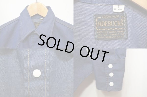 画像3: 60-70's ROEBUCKS デニムウエスタンシャツ "14 1/2" (3)