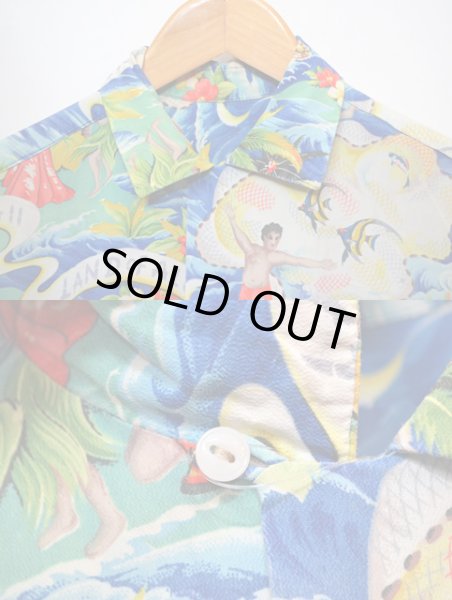 画像3: 50's L/S ハワイアンシャツ "LAND OF ALOHA" (3)