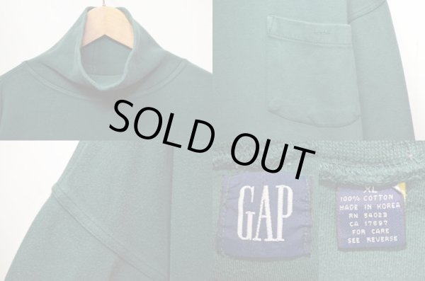 画像3: 90's GAP タートルネックポケット付きスウェット (3)