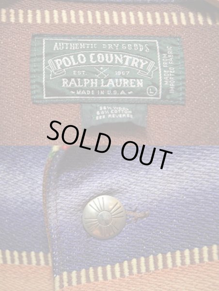 画像3: 90's POLO COUNTRY ネイティブ柄 ラグジャケット (3)