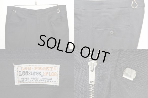 画像4: 60-70's Lee Sures テーパードスラックス "BLACK" (4)