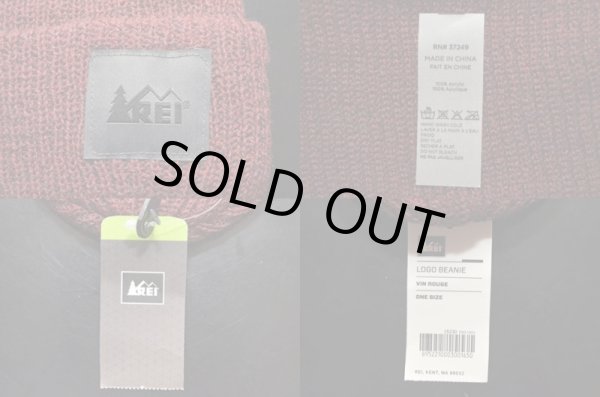 画像2: REI LOGO BEANIE "VIN ROUGE" (2)
