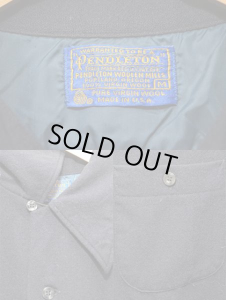 画像3: 70's PENDLETON ウールシャツ "単色ネイビー" (3)