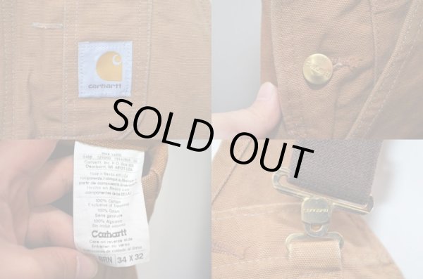 画像3: 90's Carhartt ブラウンダックオーバーオール "ダブルニー" (3)