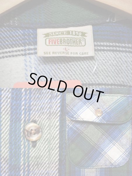 画像3: 90's FIVE BROTHER ヘビーネルシャツ “オンブレ” (3)