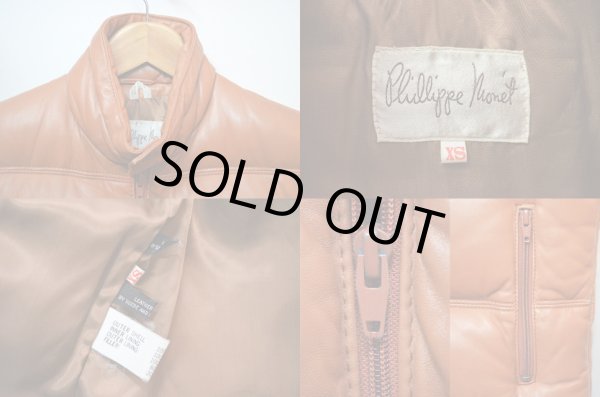 画像3: 80's Phillipe Monet レザーダウンベスト "sizeXS" (3)