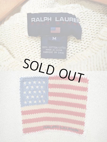 画像3: 90's Ralph Lauren POLO SPORT 星条旗柄コットンニット (3)