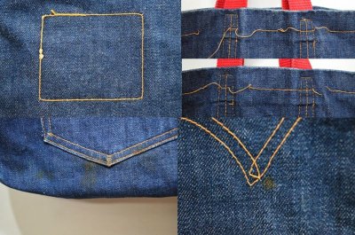 画像1: 70's Levi's デニムトートバッグ "BIG E"