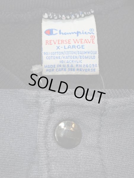 画像3: 90's Champion リバースウィーブ フルスナップカーディガン “目無し・ブラック” (3)