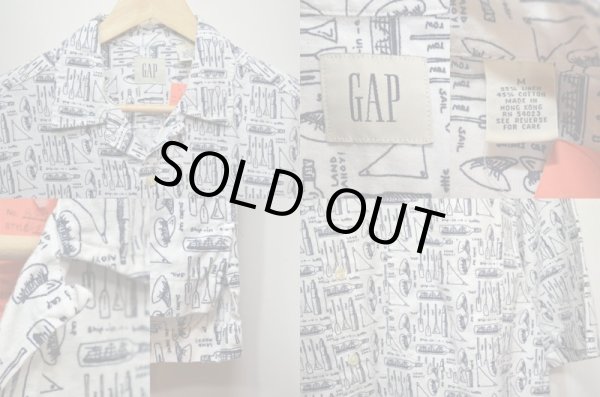 画像3: 90's GAP 総柄 S/S オープンカラーシャツ (3)