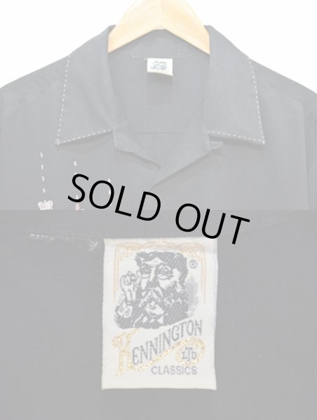 画像3: 70's Kennington S/S オープンカラーシャツ “黒ピン” (3)