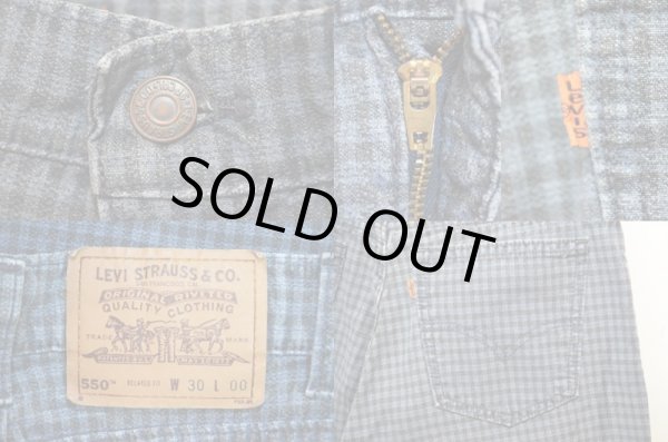 画像3: 90's Levi's 550 チェック柄デニムショーツ (3)