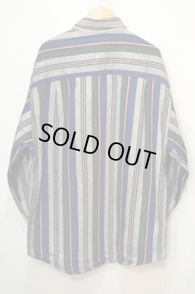 画像2: 80's Eddie Bauer ストライプ柄ネルシャツ "USA製" (2)