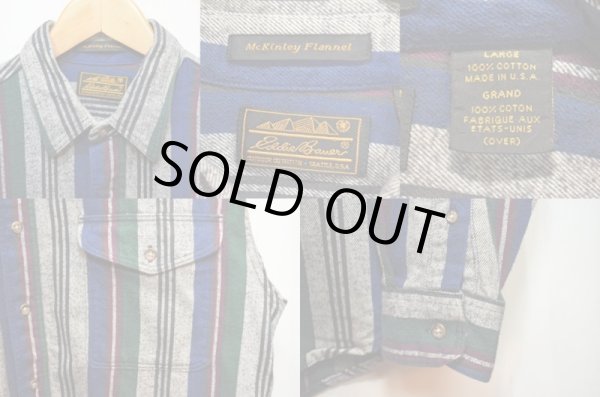 画像3: 80's Eddie Bauer ストライプ柄ネルシャツ "USA製" (3)