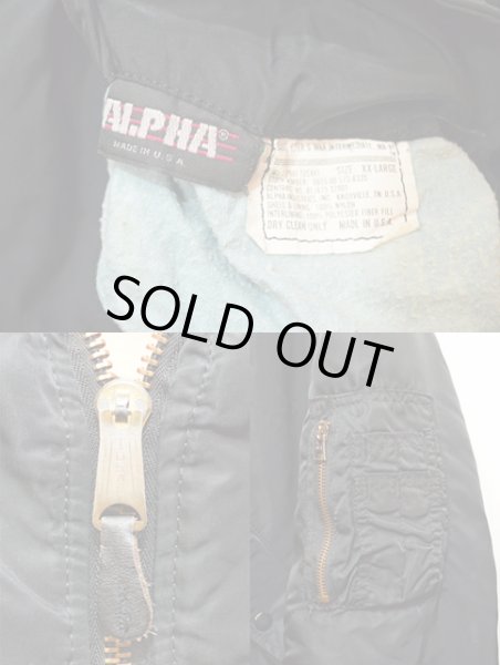 画像3: 90's ALPHA社製 MA-1フライトジャケット "ブラック" (3)