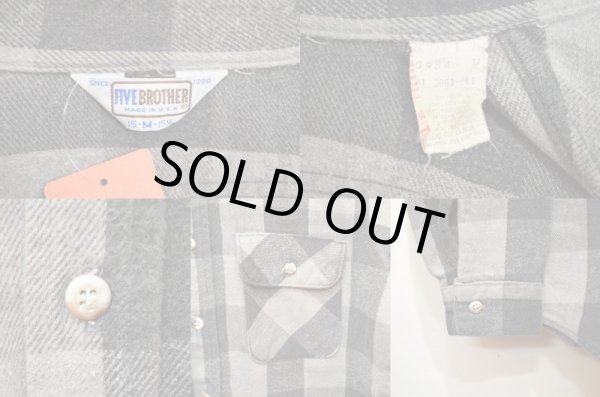 画像3: 80's FIVE BROTHER ヘビーネルシャツ (3)