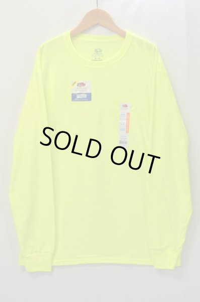 画像1: 日本未発売 Fruit of the loom L/S Tシャツ “NEON YELLOW” (1)