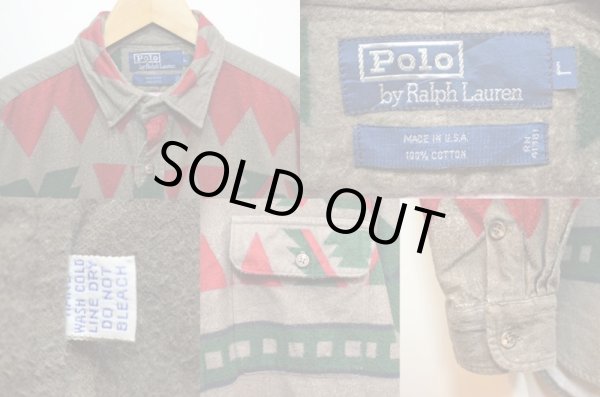 画像3: 90's Polo Ralph Lauren ネイティブ柄ワークシャツ "USA製" (3)