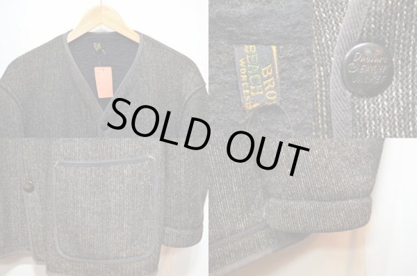 画像3: 30-40's Brown's Beach ビーチジャケット “ノーカラータイプ/デカボタン” (3)