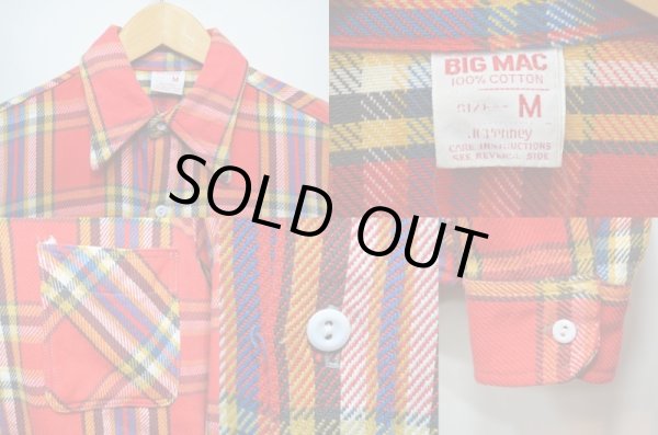 画像3: 70's BIG MAC ヘビーネルシャツ “赤ベース” (3)