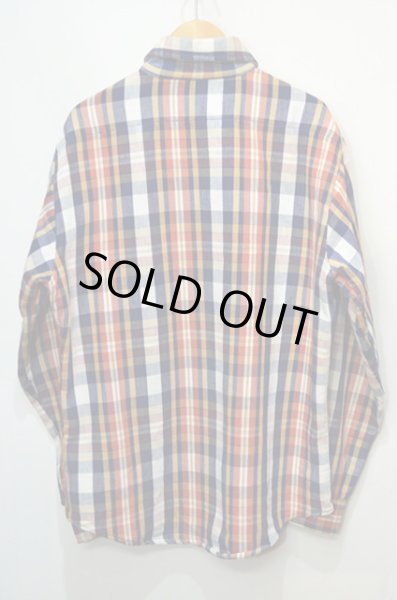 画像2: 80's FIVE BROTHER ヘビーネルシャツ "ネイビーベース" (2)