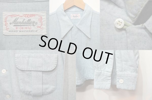 画像3: 50's Manhattan ウールレーヨンシャツ "DEADSTOCK" (3)