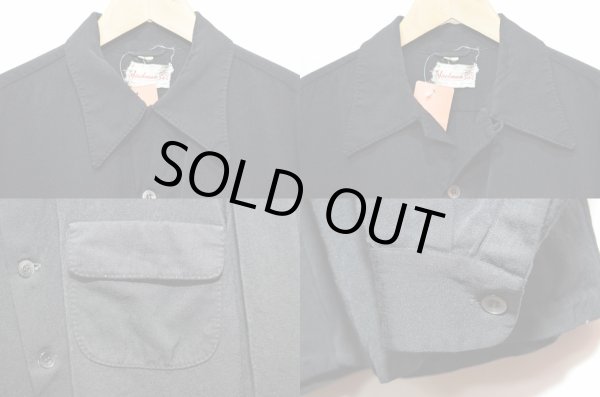 画像4: 50's Jackman オープンカラー ギャバジンシャツ "BLACK" (4)