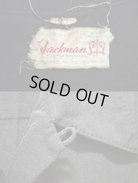 画像3: 50's Jackman オープンカラー ギャバジンシャツ "BLACK" (3)